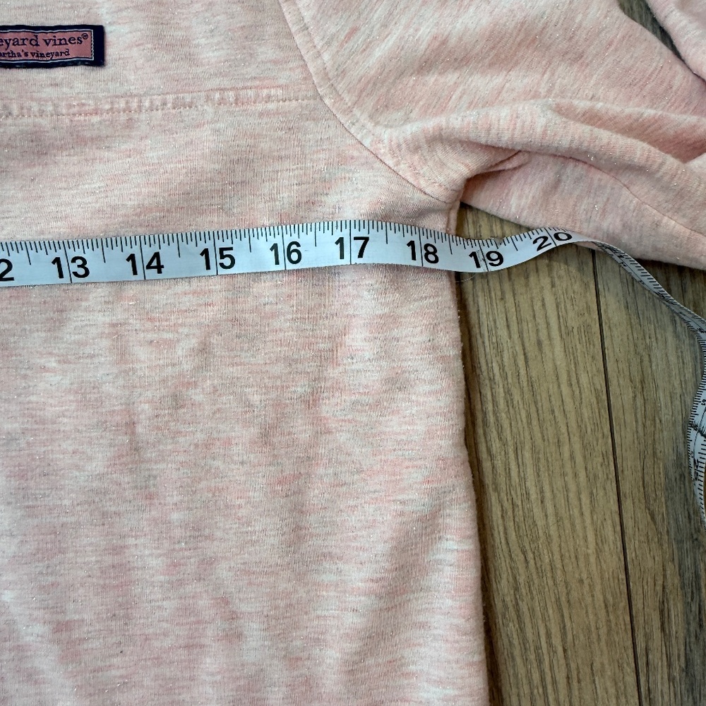 Vineyard Vines Dreamcloth Half Zip Pink Heather Shep Shirt with sparkle size S - Picture 8 of 10